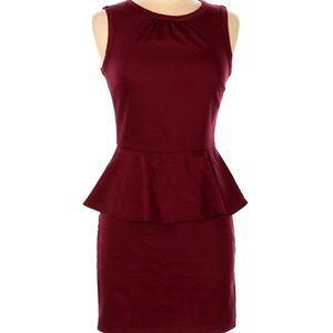 H&M Burgundy Red Peplum Dress